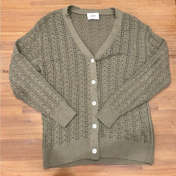 Aritzia Wilfred Olive Green Cardigan - Picture 6 of 10
